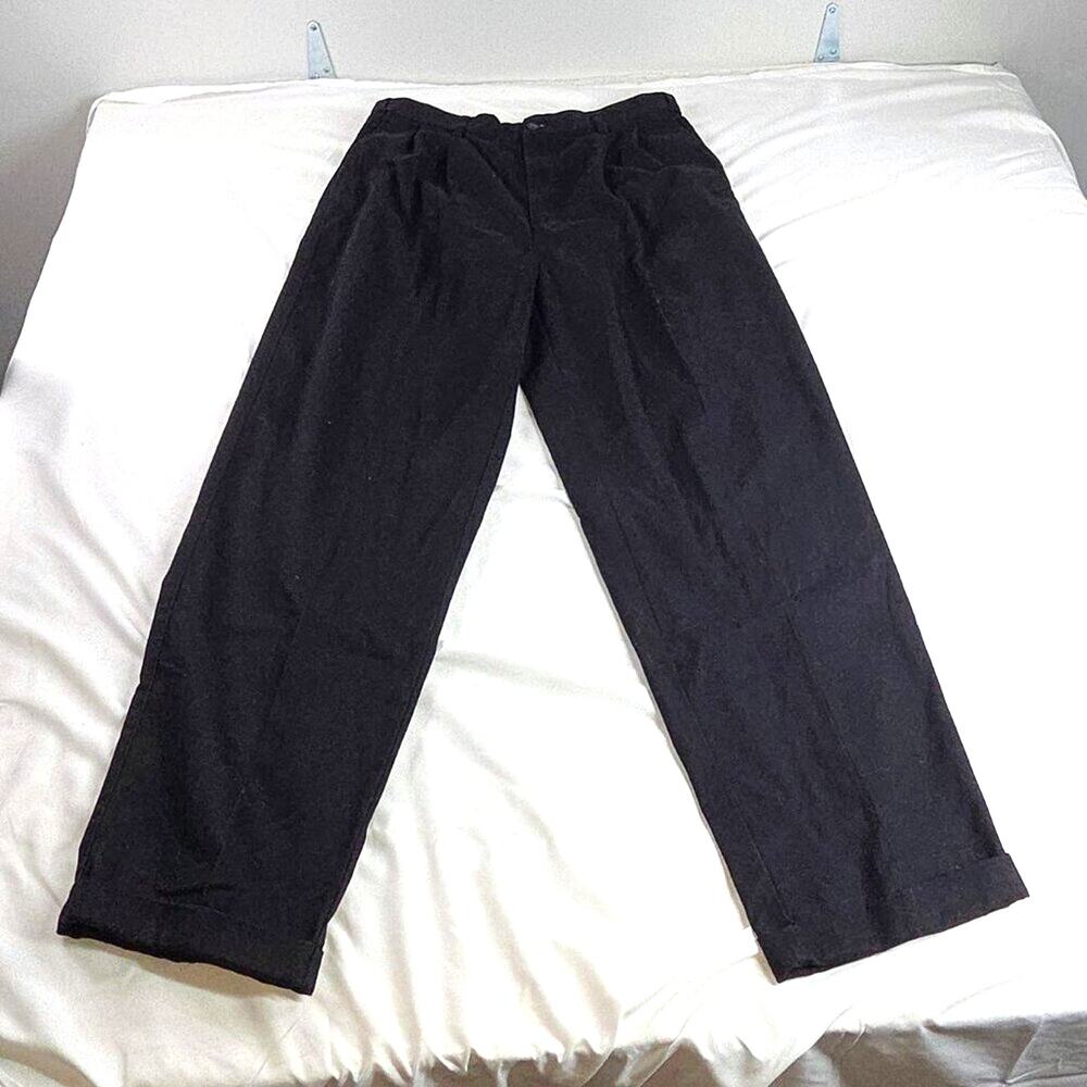 Puritan Men's 34x32 Black Dress Trousers Pleated Front Cotton Blend